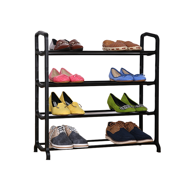 Wholesale 4 Color 3/4/5 Tier Home Stackable DIY Combination Plastic Shoe Storage Rack