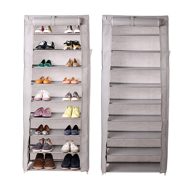 10 Layers DIY Dustproof Cover Fabric Shoes Cabinet Canvas Shoe Rack 